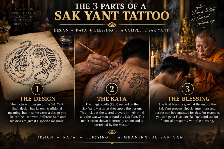 What is the Sak Yant Tattoo Meaning? 2 3 parts of a Sak yant tattoo
