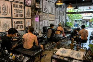 Thailand Tourist Bamboo Tattoos